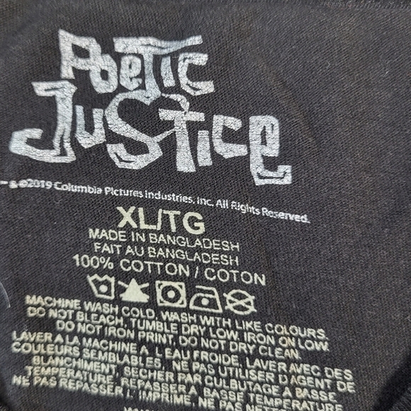 Tupac Poetic Justice Black T-Shirt - Picture 6 of 6